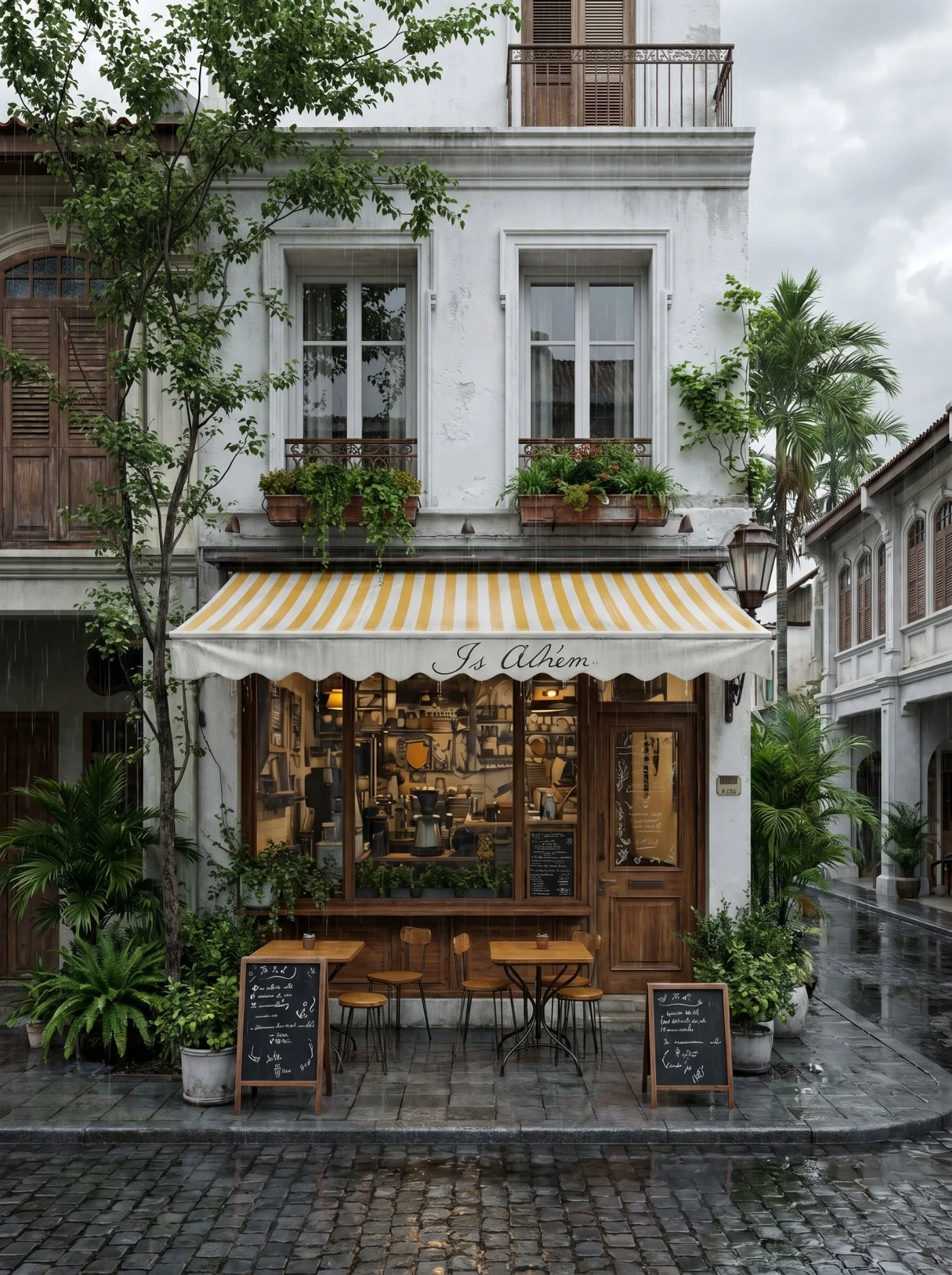 Photoreal cafe exterior result